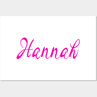 Top 10 best personalised gifts 2022  - Hannah - personalised,personalized custom, customised, customised name pink on white background. Hannah Posters and Art